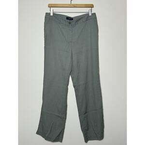 TALBOTS Relaxed Wide Leg Pants Sage Olive Green Women 10P Petite Casual Career